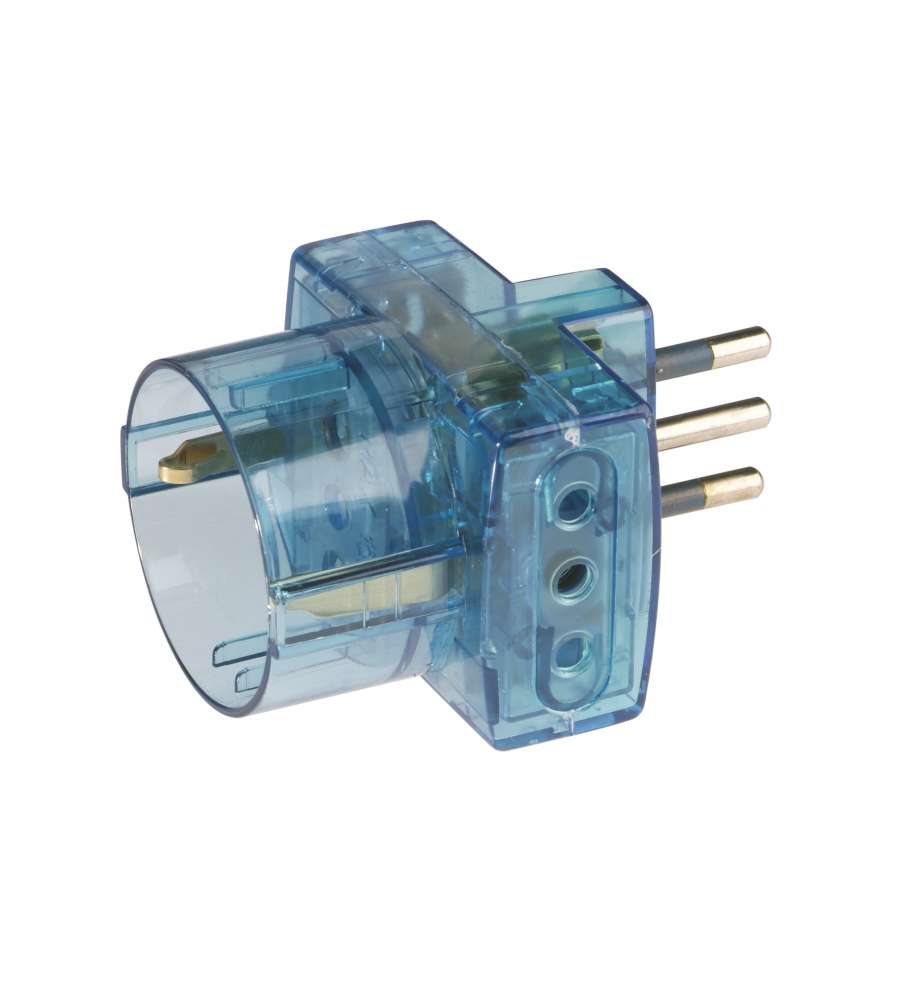 Adattatore presa tripla colore azzurro trasparente Polypool Adattatore presa tripla colore azzurro trasparente Polypool